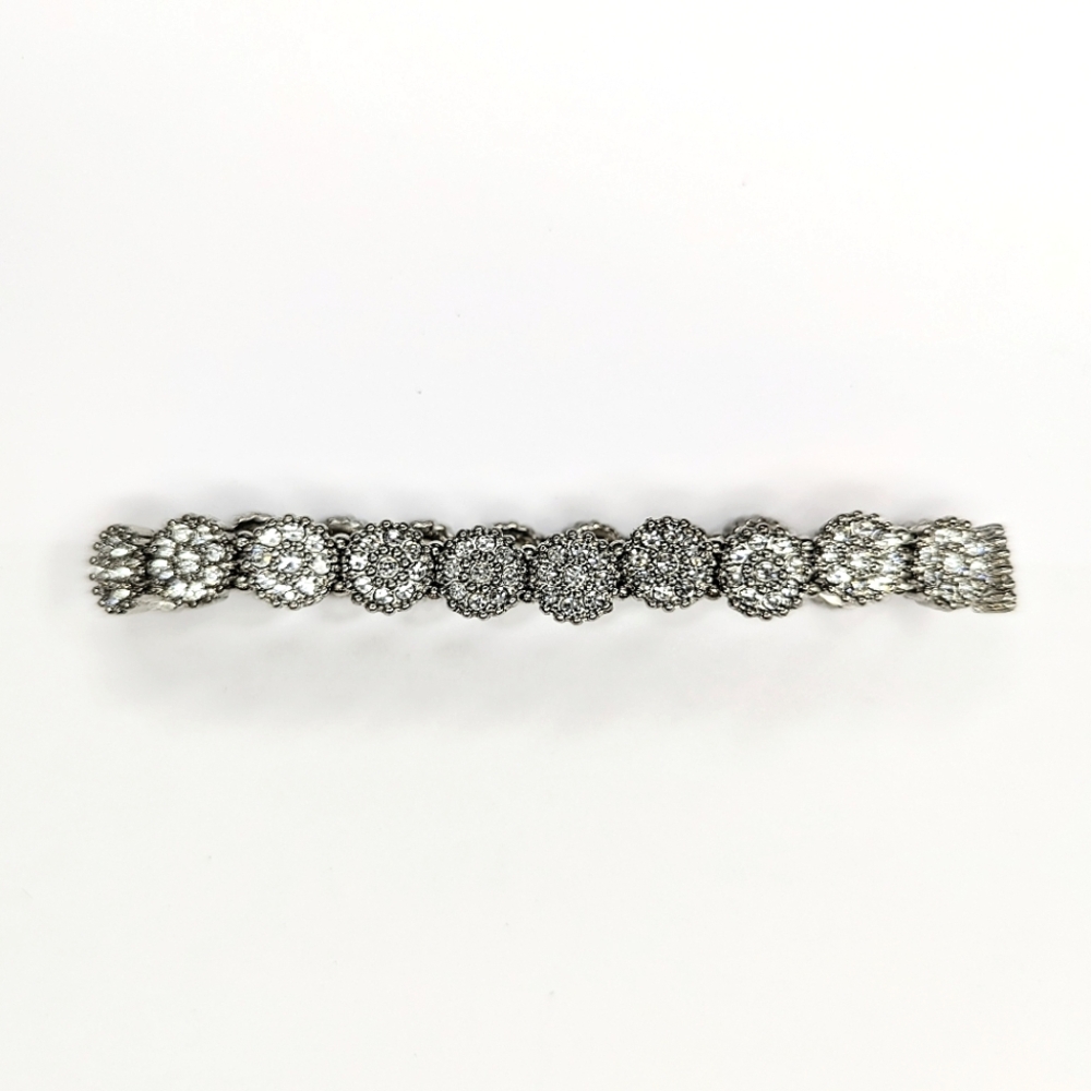 Francesca's Collections Sparkling Silver 1920s Art Deco Stretchable Bracelet